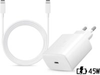 Samsung USB-C Hálózati Gyorstöltő 45W + USB Type-C kábel 1,8 m - Fehér