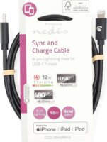 Nedis Lightning to USB-C iPhone Adat és töltőkábel 1m - Fekete