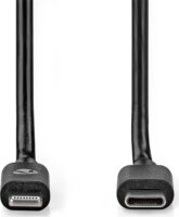 Nedis Lightning to USB-C iPhone Adat és töltőkábel 1m - Fekete