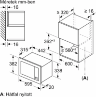 Bosch BFL623MB4 Beépíthető Mikrohullámú Sütő 20L 800W - Fekete