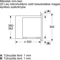 Bosch BFL623MB4 Beépíthető Mikrohullámú Sütő 20L 800W - Fekete