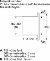 Bosch BFL623MB4 Beépíthető Mikrohullámú Sütő 20L 800W - Fekete