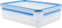Emsa CLIP & CLOSE Műanyag ételtároló szett 1,65L + 1,0L - Átlátszó / Kék