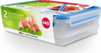 Emsa CLIP & CLOSE Műanyag ételtároló szett 1,65L + 1,0L - Átlátszó / Kék