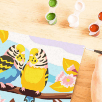 Ravensburger 23994 CreArt Színes hullámos papagájok festő készlet 24x18cm