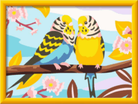 Ravensburger 23994 CreArt Színes hullámos papagájok festő készlet 24x18cm