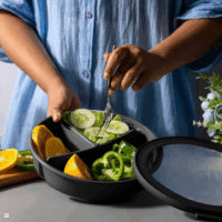 Mepal 106219041100 Műanyag 3 rekeszes ételtároló 1L - Fekete