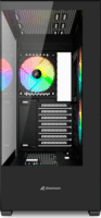 Sharkoon SK6 ARGB Midi Torony számítógépház + 3db 120mm ventilátor - Fekete