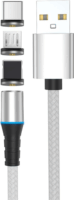 Stansson CL-158 3 az 1ben Mágneses micro USB / USB Type-C / Lightning Adat- és töltőkábel 1m - Fehér
