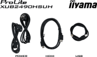 iiyama 24" XUB2490HSUH-B2 ProLite 16:9 FullHD IPS LED Monitor + WebCam - Fekete