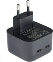Inter-Tech 2x USB-C Hálózati Gyorstöltő Adapter 36W - Fekete