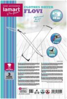 LAMART LT8103 FLOVI Összecsukhato Ruhaszárító állvány 18m - Ezüst