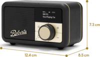 Roberts Radio Petite 2 Bluetooth hordozható FM/DAB/DAB+ Zsebrádió - Fekete