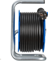 Brennenstuhl 1079180600 Beltéri Hálózati hosszabító Kábeldob 3 aljzattal + 2xUSB 15 méter - Fekete/Kék