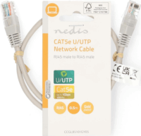 Nedis CCGL85101GY05 U/UTP Cat5e RJ45 Patch Kábel 0,5m - Szürke