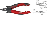 Wiha 27388 Elektronikai Csípőfogó / Oldalvágó - Piros/Fekete