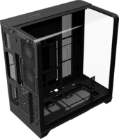 Thermaltake View 390 TG Midi Torony Számítógépház + 2db 120mm ventilátor - Fekete