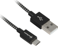 Sharkoon USB-A Apa - Micro-USB Apa 2.0 Adat És Töltőkábel 1m - Fekete / Szürke