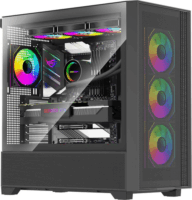 Xilence Flux X916 Midi Torony Számítógépház + 4db 120mm ARGB ventilátor - Fekete