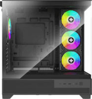 Xilence Flare X909 Midi Torony Számítógépház + 4db 120mm ARGB ventilátor - Fekete