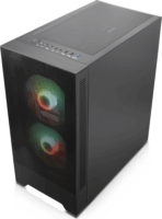 Silentware Flow 100 Midi Torony Számítógépház + 3db 140mm ARGB ventilátor - Fekete