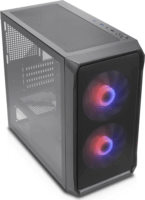 Silentware Air 10 Midi Torony Számítógépház + 2db 140mm ARGB ventilátor - Fekete