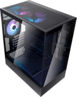 SilverStone Lucid 04 Mini Torony Számítógépház + 3db 120mm ARGB ventilátor - Fekete