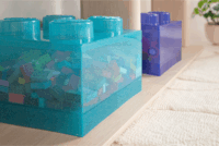 LEGO Játéktároló műanyag doboz 25 x 25 x 18 cm - Csillámos lila