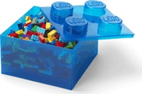 LEGO Játéktároló műanyag doboz 25 x 25 x 18 cm - Átlátszó/Kék