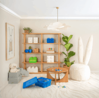 LEGO Játéktároló műanyag doboz 25 x 25 x 18 cm - Átlátszó/Kék