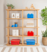 LEGO Játéktároló műanyag doboz 25 x 25 x 18 cm - Átlátszó/Piros