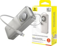 Baseus Free2Pull Powerbank integrált USB Type-C kábellel 10000 mAh 30W - Szürke