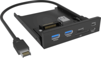 RaidSonic 61169 ICY BOX IB-HUB1419-i3 USB 3.2 Előlapi portbővítő - Fekete