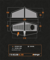 Vango F10 Helium UL Air 1 személyes Alagút sátor 230 x 90 x 100 cm - Zöld / Narancssárga