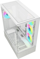 Sharkoon AK7 ARGB Midi Torony Számítógépház + 4db 120mm ventilátor - Fehér