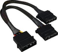 Sharkoon 4-Pin Molex Apa - 2x 4-Pin Molex Anya 5,25" Y Tápkábel 0.15m - Fekete