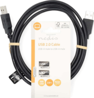 Nedis CCGL60000BK20 USB-A 2.0 apa - USB-A 2.0 Apa Adatkábel 2m - Fekete
