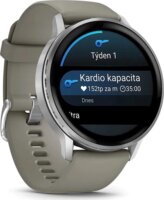 Garmin Venu 4 AMOLED Okosóra 45mm Szürke Szilikon szíjjal - Ezüst