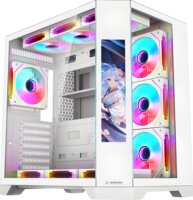 Rampage NOVA Midi Torony Számítógépház + 7db 120mm RGB ventilátor - Fehér