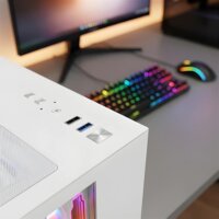 Rampage NOVA Midi Torony Számítógépház + 7db 120mm RGB ventilátor - Fehér