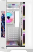 Rampage NOVA Midi Torony Számítógépház + 7db 120mm RGB ventilátor - Fehér