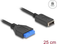 DeLOCK 19 tűs USB anya - USB Type-E A-kulcsú anya Átalakító Adapter - Fekete/Kék