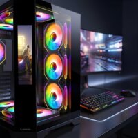 Rampage NOVA Midi Torony Számítógépház + 7db 120mm RGB ventilátor - Fekete