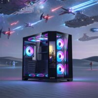 Rampage NOVA Midi Torony Számítógépház + 7db 120mm RGB ventilátor - Fekete