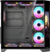 Rampage NOVA Midi Torony Számítógépház + 7db 120mm RGB ventilátor - Fekete
