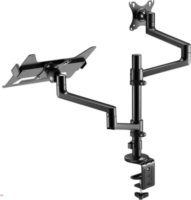 Goobay 74417 17"-32" Laptop/ Monitor asztali tartó kar - Fekete (2kijelző)