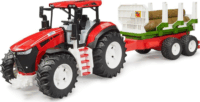 Bruder 03453 Roadmax traktor rönkszállító utánfutóval és rönkökkel - Piros