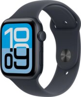 Apple Watch SE 3 44mm Okosóra M/L Éjfekete Sport szíjjal - Fekete