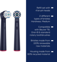 Beurer TB Sensitive Eco Green Planet Elektromos fogkefe Pótfej - Fekete (4db)