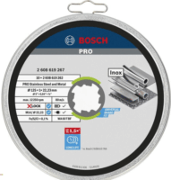 Bosch 2608619267 PRO X-LOCK Rozsdamentes acél és fémvágó korong Ø125 x 22,23 x 1mm (10db/csomag)